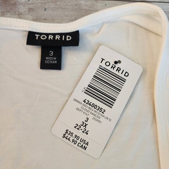 Torrid Twisted V-neck Tee in Cloud Dancer 3X NWT - Picture 6 of 9